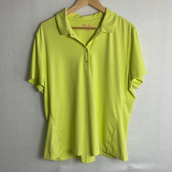 Lillie Green Womens Golf Polo Three Quarter Button Down 1XL - Picture 2 of 13
